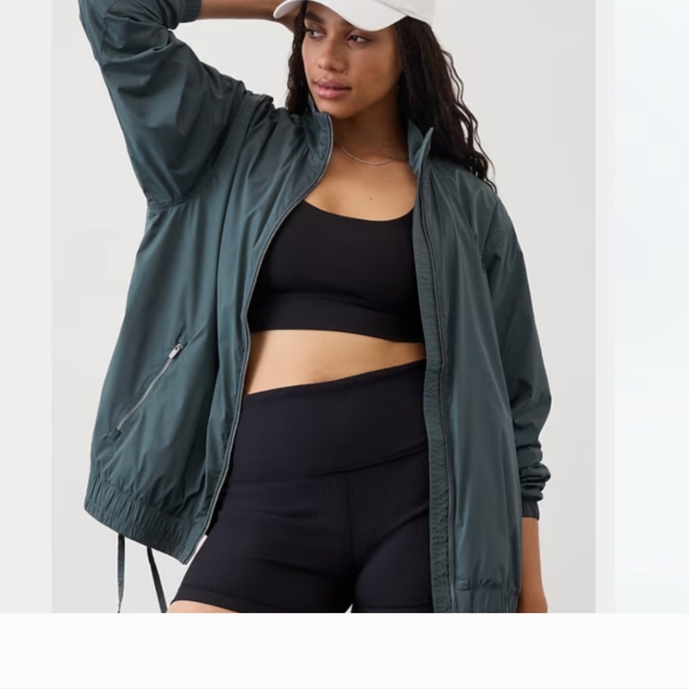 Athleta Deep Teal Bomber Jacket